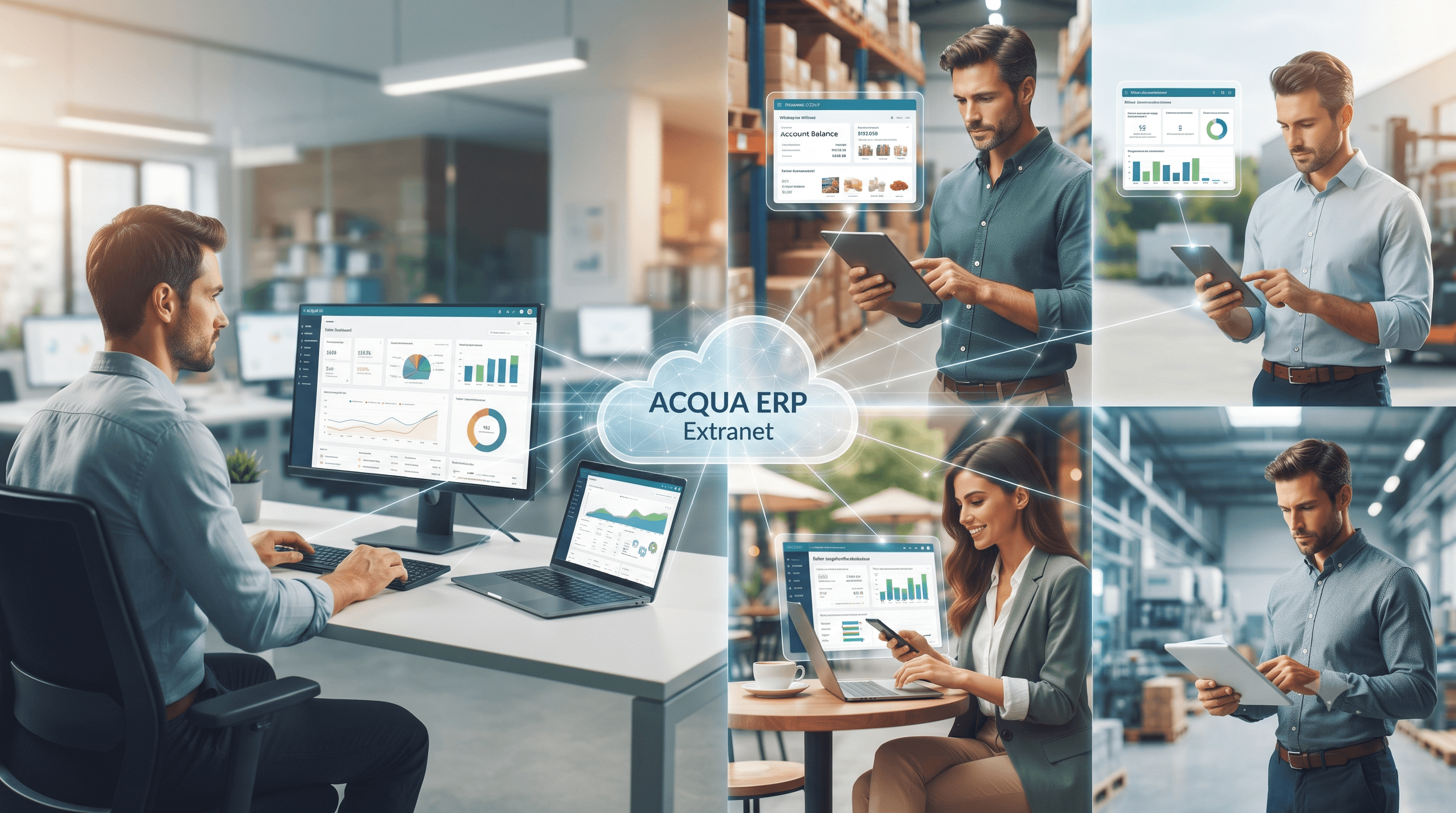 ERP Extranet — customer, supplier and sales rep portal in ACQUA ERP